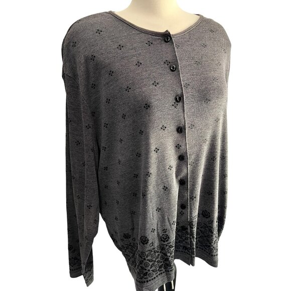 Vintage Carolina Colours Plus Grey Button Front Cardigan Sz 22/24 Womens Plus Gr - Picture 1 of 13